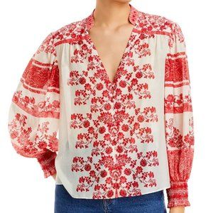 Alice and Olivia Serena Mandarin Collar Blouse- Size Small